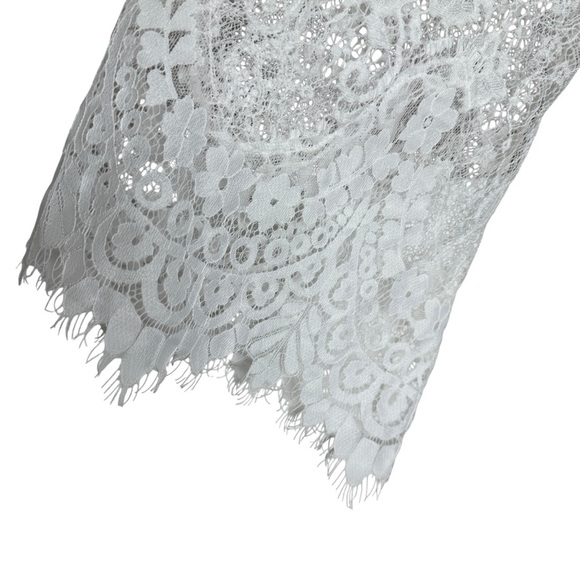 In Bloom by Jonquil Women's White Kimono Robe M Long Sleeve Belted All Over Lace - Picture 5 of 11